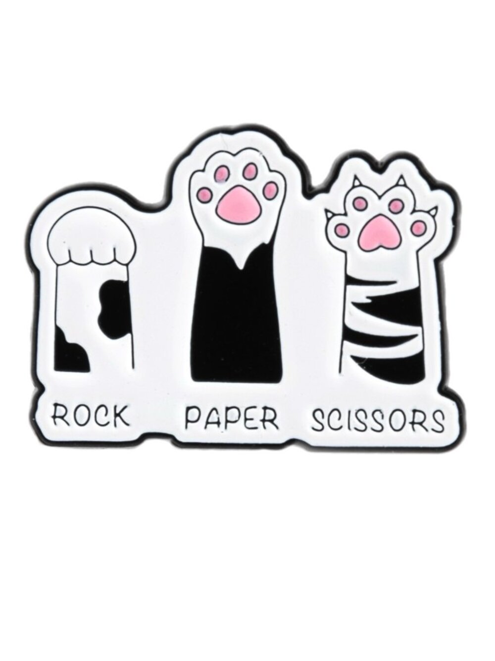 Rock Paper Scissors Cat Paws Enamel Pin Funny Cat Lover Kawaii Lapel Pin